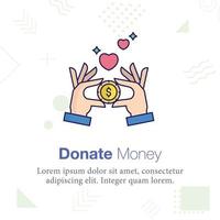 Donate Money, coin vector icon illustration