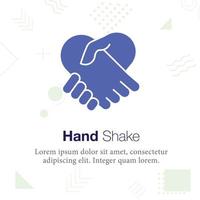 Hand shake vector icon illustration