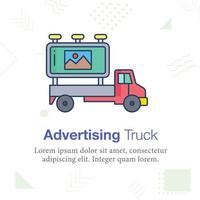 Advertising Truck vector illustration icon