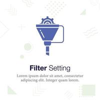 icono de ilustración de vector de ajuste de filtro