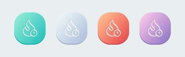 Trend line icon in flat design style. Fire signs vector illustration.