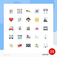 conjunto de 25 iconos de interfaz de usuario modernos signos de símbolos para desarrollo chip dólar pago oro elementos de diseño vectorial editables vector