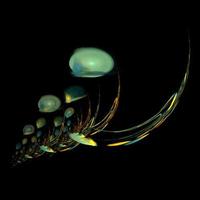 green abstract element on black background, digital graphic, background, modern design photo