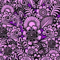 seamless black graphic pattern on a purple background, oriental motifs, texture, design photo