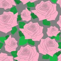 pink roses seamless pattern on gray background, texture, repeating pattern, design photo