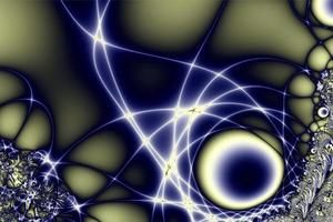 bright abstract blue-yellow pattern from lines of weaves and flowers, background, design photo
