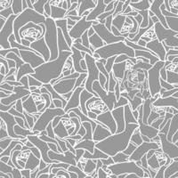 gray white seamless floral asymmetric pattern, monochrome repeat pattern, texture, design photo