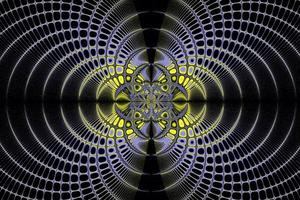 bright abstract geometric yellow-blue pattern of squares, background, design photo