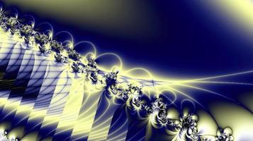 bright abstract blue-yellow pattern from lines of weaves and flowers, background, design photo