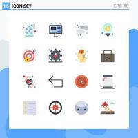 16 Universal Flat Colors Set for Web and Mobile Applications target money business money business Editable Pack of Creative Vector Design Elements