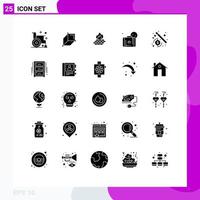 Pictogram Set of 25 Simple Solid Glyphs of money sun antivirus summer security Editable Vector Design Elements