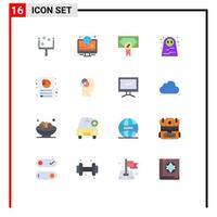 16 Thematic Vector Flat Colors and Editable Symbols of report customization medical analysis halloween costume Editable Pack of Creative Vector Design Elements