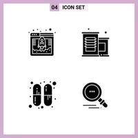 Universal Solid Glyphs Set for Web and Mobile Applications access pills web hosting vegetable find Editable Vector Design Elements