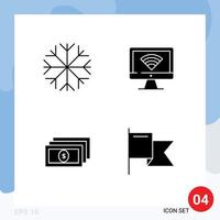 Pictogram Set of Simple Solid Glyphs of nature cash computer signal flag Editable Vector Design Elements