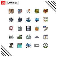 25 Universal Filled line Flat Colors Set for Web and Mobile Applications discount ecommerce welding coin industry Editable Vector Design Elements