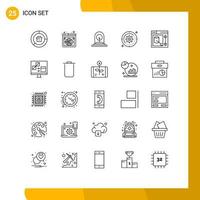 25 Thematic Vector Lines and Editable Symbols of cog setting wide new business Editable Vector Design Elements