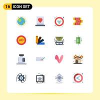 Universal Icon Symbols Group of 16 Modern Flat Colors of ad block stationary passion notebook service Editable Pack of Creative Vector Design Elements