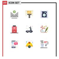 Set of 9 Modern UI Icons Symbols Signs for love treadmill hard sports exercise Editable Vector Design Elements