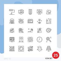 paquete de iconos de vector de stock de 25 signos y símbolos de línea para el rango de educación de documentos elementos de diseño de vector editables de pantalla de regreso a la escuela