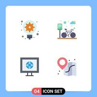 Modern Set of 4 Flat Icons and symbols such as generation news light bulb parking beach Editable Vector Design Elements