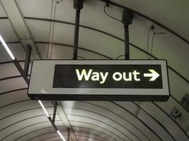 Subway station way out sign photo