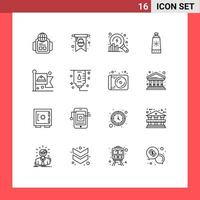 16 Creative Icons Modern Signs and Symbols of healthcare labor data flag sunscreen Editable Vector Design Elements