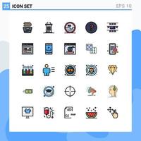 Universal Icon Symbols Group of 25 Modern Filled line Flat Colors of party decoration question construction and tools help power Editable Vector Design Elements