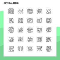 conjunto de iconos de línea de diseño editorial conjunto 25 iconos diseño de estilo minimalista vectorial conjunto de iconos negros paquete de pictogramas lineales vector