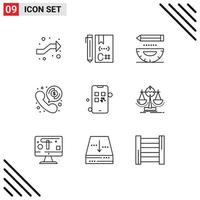 9 Thematic Vector Outlines and Editable Symbols of investment payment development money development Editable Vector Design Elements