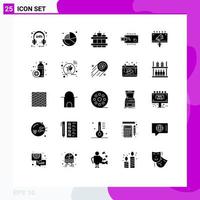 Set of 25 Modern UI Icons Symbols Signs for billboard ad dynamite payments marketing Editable Vector Design Elements