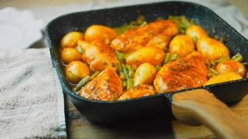 Honey-Mustard CHICKEN and VEGETABLES recipe. Retro style filming video