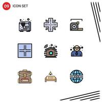 Modern Set of 9 Filledline Flat Colors and symbols such as school smart home roulette intelligent small Editable Vector Design Elements