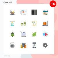 Concepto de 16 colores planos para sitios web móviles y aplicaciones gráfico de información de equilibrio de meditación paquete editable de elementos de diseño de vectores creativos