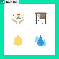 4 Creative Icons Modern Signs and Symbols of care notification desk working desk biology Editable Vector Design Elements