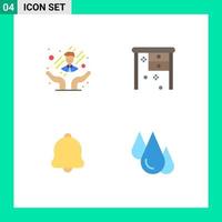 4 Creative Icons Modern Signs and Symbols of care notification desk working desk biology Editable Vector Design Elements