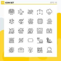 Collection of 25 Universal Line Icons Icon Set for Web and Mobile vector