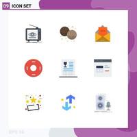 9 Thematic Vector Flat Colors and Editable Symbols of symbolism cosmos eat mail email Editable Vector Design Elements