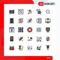 25 Creative Icons Modern Signs and Symbols of max magnify security search people Editable Vector Design Elements