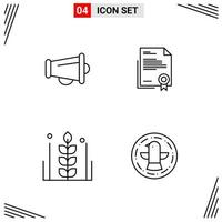 4 Icons Line Style Grid Based Creative Outline Symbols for Website Design Simple Line Icon Signs Isolated on White Background 4 Icon Set vector