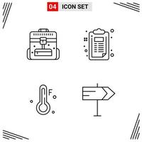 4 Icons Line Style Grid Based Creative Outline Symbols for Website Design Simple Line Icon Signs Isolated on White Background 4 Icon Set vector