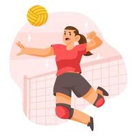 concepto de personaje de voleibol femenino vector