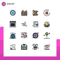 Set of 16 Commercial Flat Color Filled Lines pack for interface communication praying rotate arrow Editable Creative Vector Design Elements