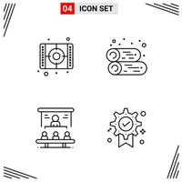 4 Icons Line Style Grid Based Creative Outline Symbols for Website Design Simple Line Icon Signs Isolated on White Background 4 Icon Set vector