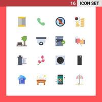 16 User Interface Flat Color Pack of modern Signs and Symbols of economy currency call coin off Editable Pack of Creative Vector Design Elements