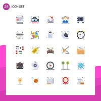 User Interface Pack of 25 Basic Flat Colors of movement safe notification money flag Editable Vector Design Elements