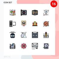 Flat Color Filled Line Pack of 16 Universal Symbols of swap column islam system process Editable Creative Vector Design Elements