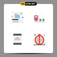 Flat Icon Pack of 4 Universal Symbols of letter touch scratch pad fitness drinks Editable Vector Design Elements