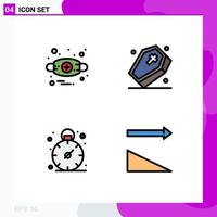 4 User Interface Filledline Flat Color Pack of modern Signs and Symbols of allergies management mask scary descending Editable Vector Design Elements