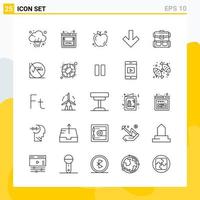 Collection of 25 Universal Line Icons Icon Set for Web and Mobile vector