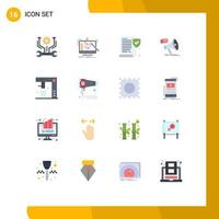 Universal Icon Symbols Group of 16 Modern Flat Colors of coffee maker promo processing announcement marketing Editable Pack of Creative Vector Design Elements